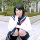 お固そうなＪＫコス美女が制服姿で誘ってくるハメ撮りって、結構ヌケるんだよな[28枚]